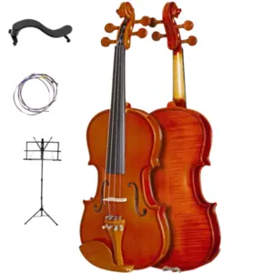 Kit Violino HOFMA 241 + Espaleira + Jogo de Cordas Mauro Calixto + Estante de Partitura Super Reforçada SATY