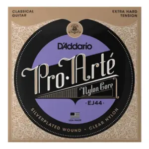 Encordoamento para Violão Nylon D'ADDARIO PRO ARTE EJ44 Tensão Extra Hard Silverplated Wound