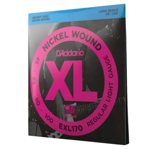 Encordoamento para Baixo Elétrico 4C Aço D´ADDARIO Nickel Wound EXL170
