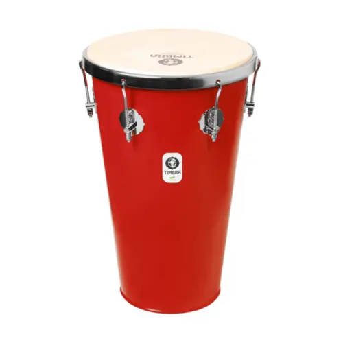 Tantan Cônico TIMBRA 12 Polegadas X 50cm Vermelho em Alumínio com Aro Cromado e Pele Animal 6AF