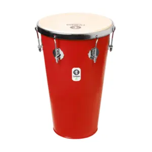 Tantan Cônico TIMBRA 12 Polegadas X 50cm Vermelho em Alumínio com Aro Cromado e Pele Animal 6AF