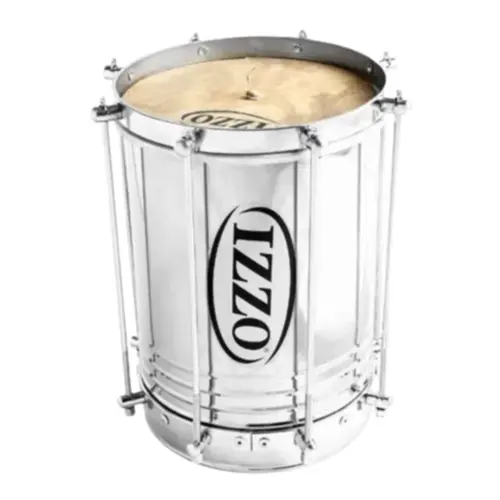 Cuíca IZZO 08 Polegadas X 30cm em Alumínio Polido com Pele Animal