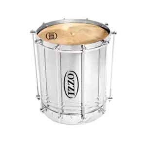 Cuíca IZZO 10 Polegadas X 30cm em Alumínio Polido com Pele Animal