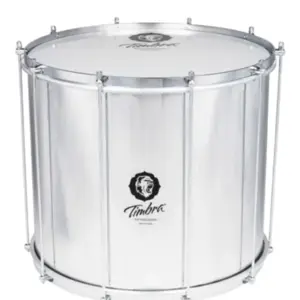 Surdo Axé TIMBRA 18 Polegadas X 40cm em Alumínio com Aro Cromado e Pele Leitosa