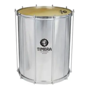 Surdo Samba TIMBRA 18 Polegadas X 55cm em Alumínio com Aro Crogramado e Pele Animal