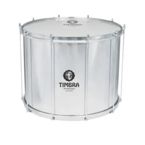 Surdo Axé TIMBRA 22 Polegadas X 40cm em Alumínio com Aro Cromado e Pele em Napa