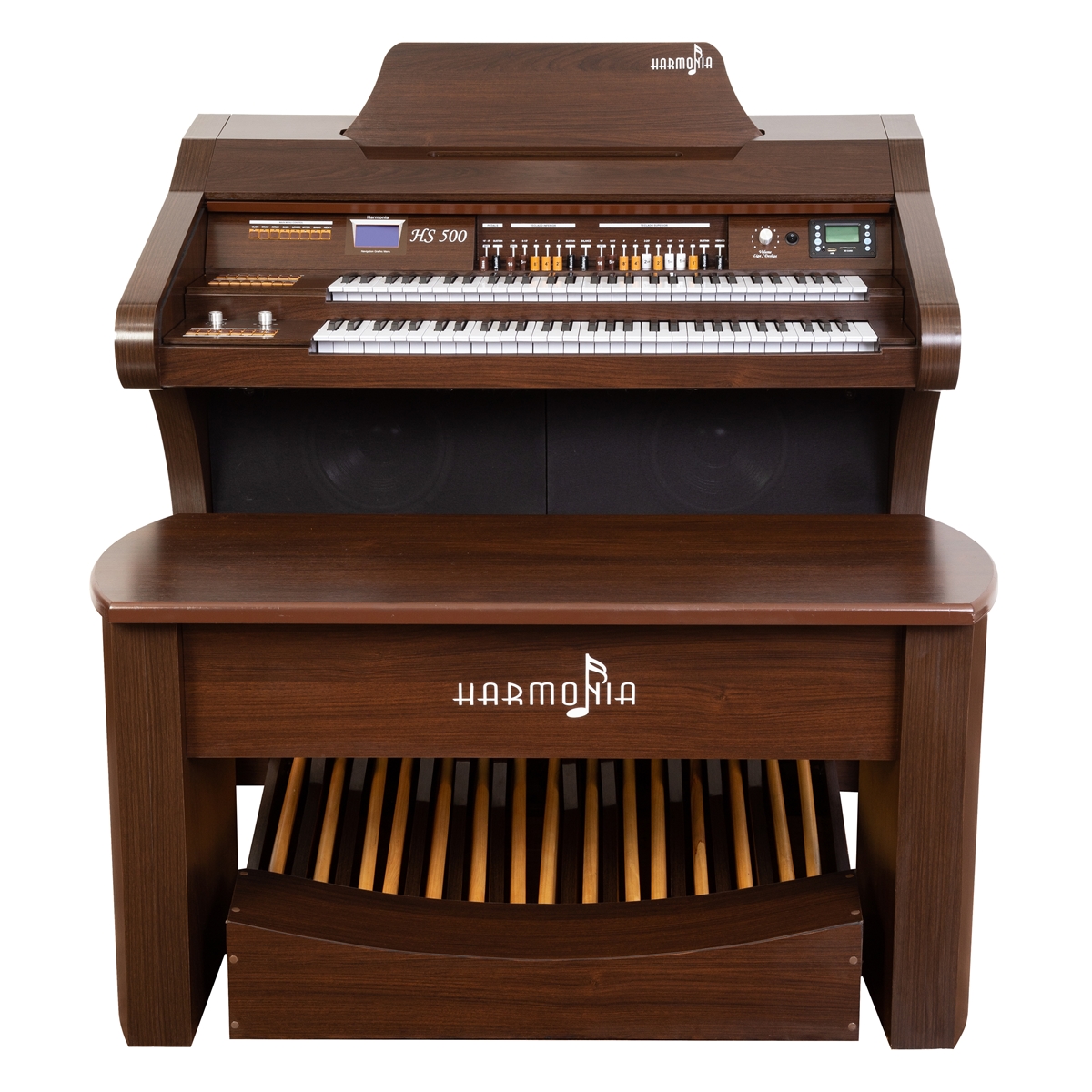 Órgão Eletrônico HARMONIA - HS500 Orquestra Imbuia Alto Brilho - Órgão