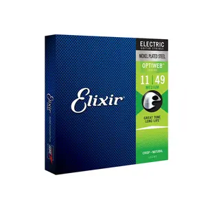 Encordoamento para Guitarra Aço Elixir OPTIWEB 011-049 Nickel Plated Medium 19102