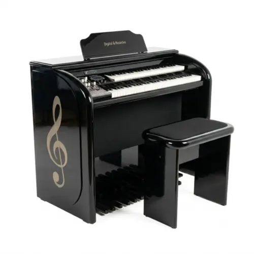 Órgão Eletrônico DIGITAL ACORDES - AC 500 Top Elegance Alto Brilho Preto 61 Teclas