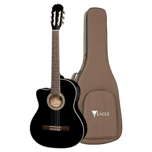 Violão Eagle clássico flat eletroacústico CH800BK Preto