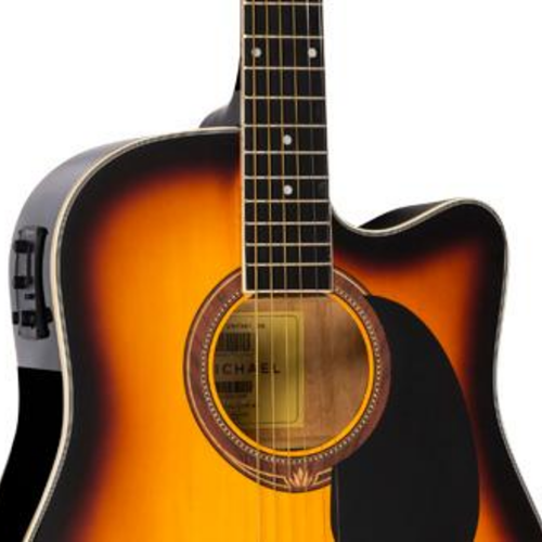 Violao Michael Vmf361 Sb Violao Eletrico Michael Folk Cutaway Vmf361 Sb Sunburst Cordas De Aco Michael