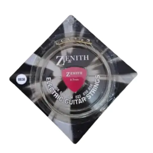 Encordoamento ZENITH Eletric Guitar Strings 008-038 0.7mm com Palheta