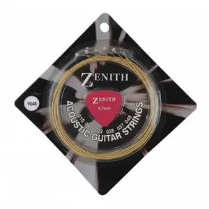 Encordoamento ZENITH Acoustic Guitar Strings 010-048 0.7mm com Palheta