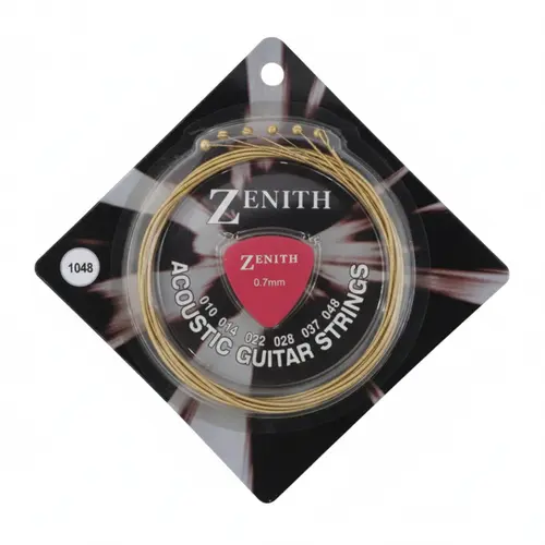Encordoamento ZENITH Acoustic Guitar Strings 011-050 0.7mm com Palheta