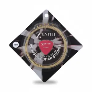 Encordoamento ZENITH Acoustic Guitar Strings 013-054 0.7mm com Palheta