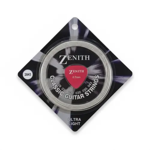Encordoamento ZENITH Classic Guitar Strings 028-043 0.7mm com Palheta