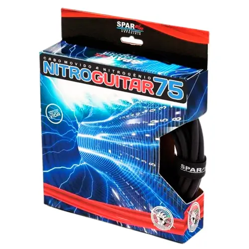 Cabo para Guitarra SPARFLEX NITRO 75mm 5M P10 Preto