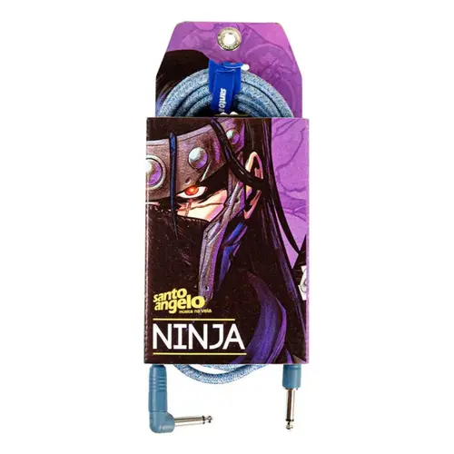 Cabo para Guitarra 0,20mm Conectores P10 x P10L NINJA L TX CABLE AZ CL 20Ft/6.10M - SANTO ANGELO