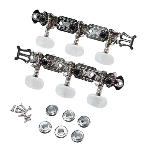 Tarraxa Pino Fino Cromada Celulóide Branco/Headstock Furo Frontal
