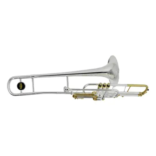Trombone Tokai Curto de Pisto em Sib Prata com Dourado TP-201PG