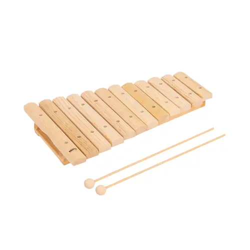 Xilofone Natural Infantil Em Madeira com 12 Teclas - KIDZZO