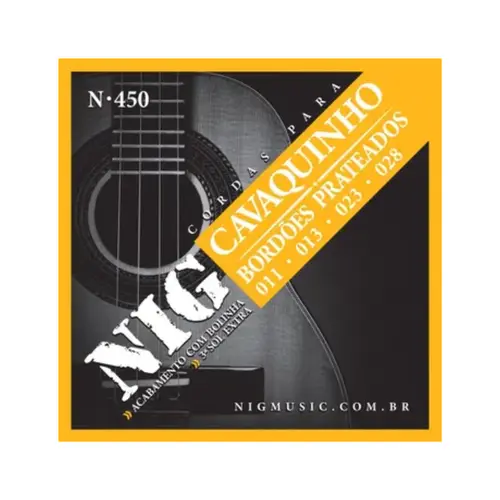 Encordoamento Cavaquinho 011/028 N450 Aço Metal Prateado - Com Bolinha