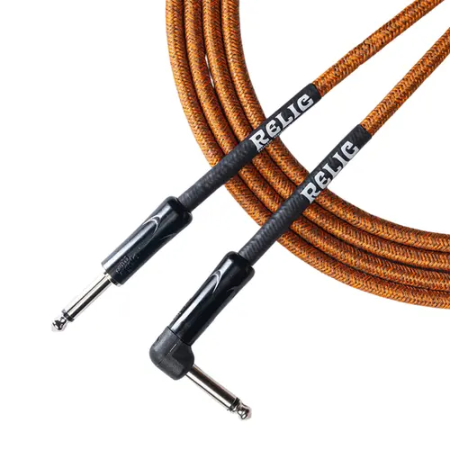 Cabo Guitarra 0,20MM Preto e Conectores P10 X P10L MOD Ninja Cable TX Relic 15Ft/4.57M