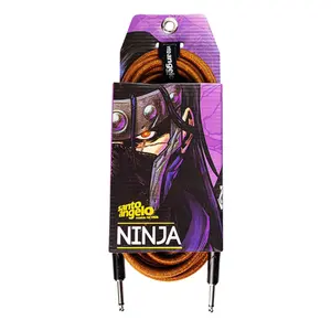 Cabo para Guitarra 0,20mm Preto P10 x P10L MOD NINJA TX RELIC 10FT/3.05M