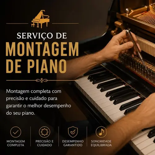Serviço de Montagem de PianoGaranta que seu piano seja montado com total segurança e precisão. Nossa equipe realiza a montagem completa, conferindo cada detalhe para assegurar estabilidade, funciona