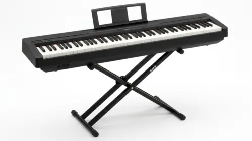 Kit - Piano Portátil Yamaha P145 BT com Suporte Duplo Saty