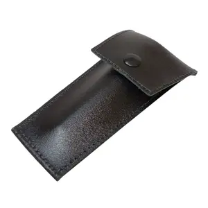 Porta Bocal para Trompete/Trompa/Flu em Couro Animal Preto - FREE SAX