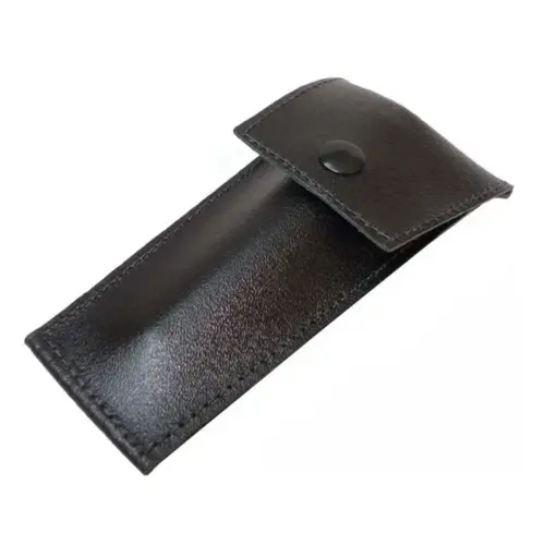 Porta Bocal para Trombone/Bombardino/Trompa em Couro Animal Preto - FREE SAX