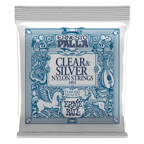 Encordoamento ERNIE BALL para Violão ERNESTO PALLA CLEAR AND SILVER em Nylon Tensão Média - 12871