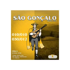 Encordoamento para Viola Caipira SÃO GONÇALO 010-030 Tensão Leve Cebolão Mi