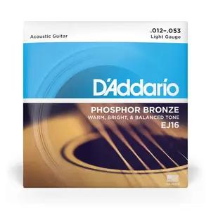 D'Addario EJ16 Phosphor Bronze 012-053 Encordoamento para Violão Aço